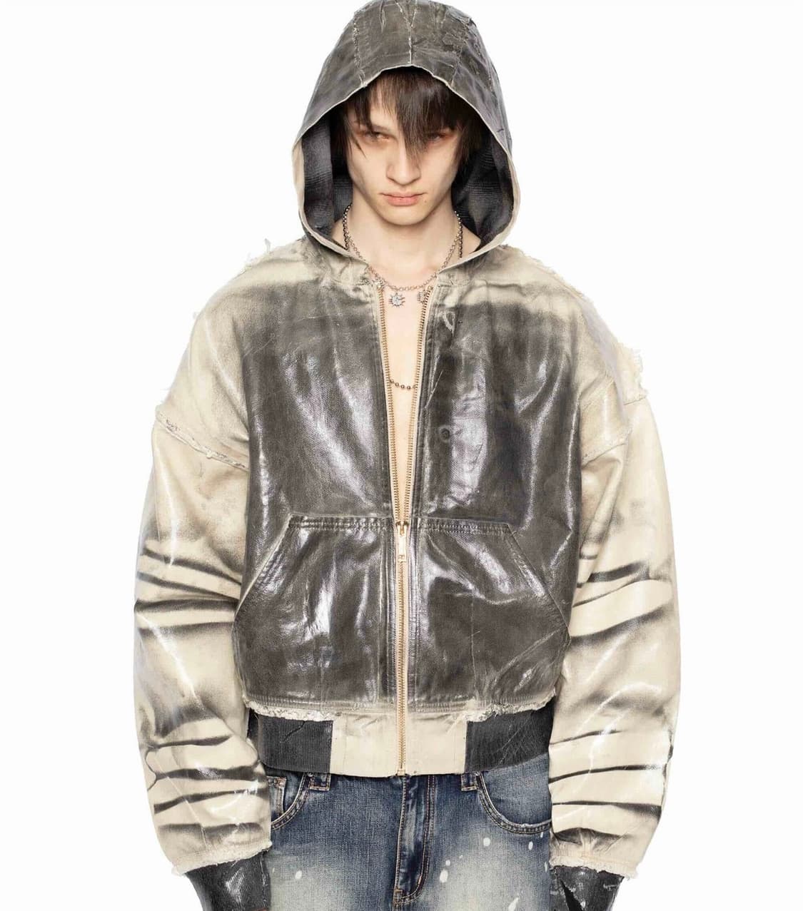 레이서월드와이드 BEIGE WAXED BOMBER 상품이미지3