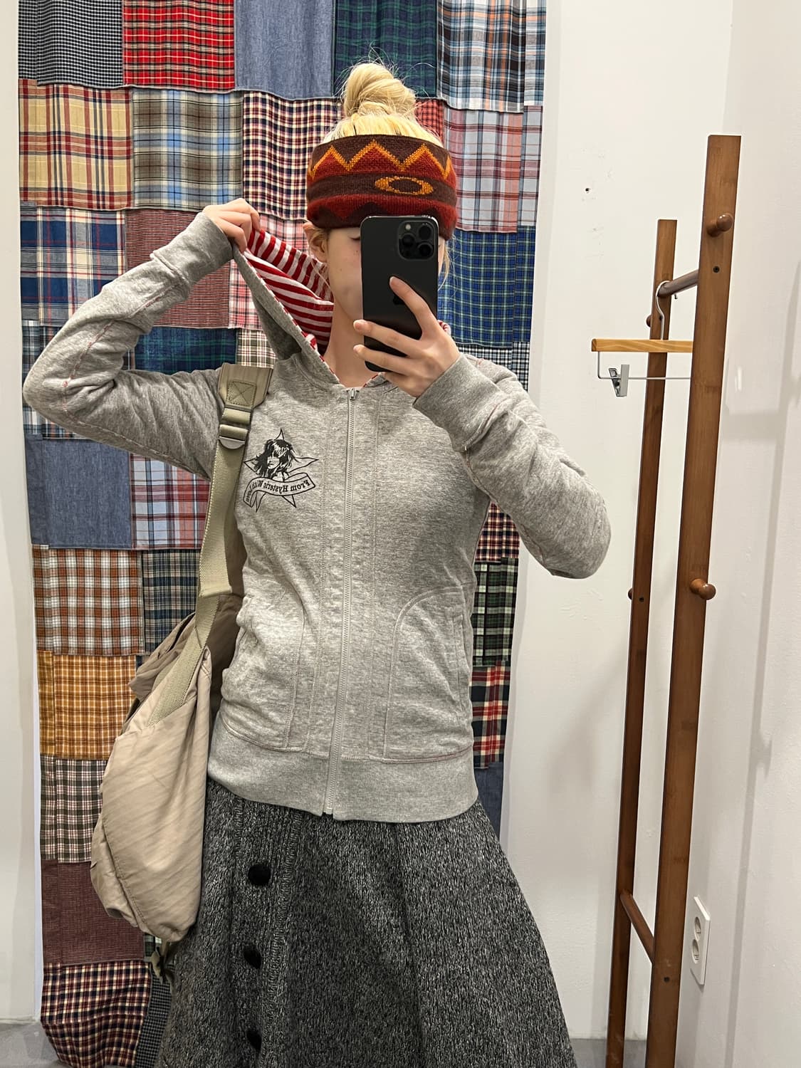 히스테릭글래머 히스걸 그레이 후드집업 상품이미지5