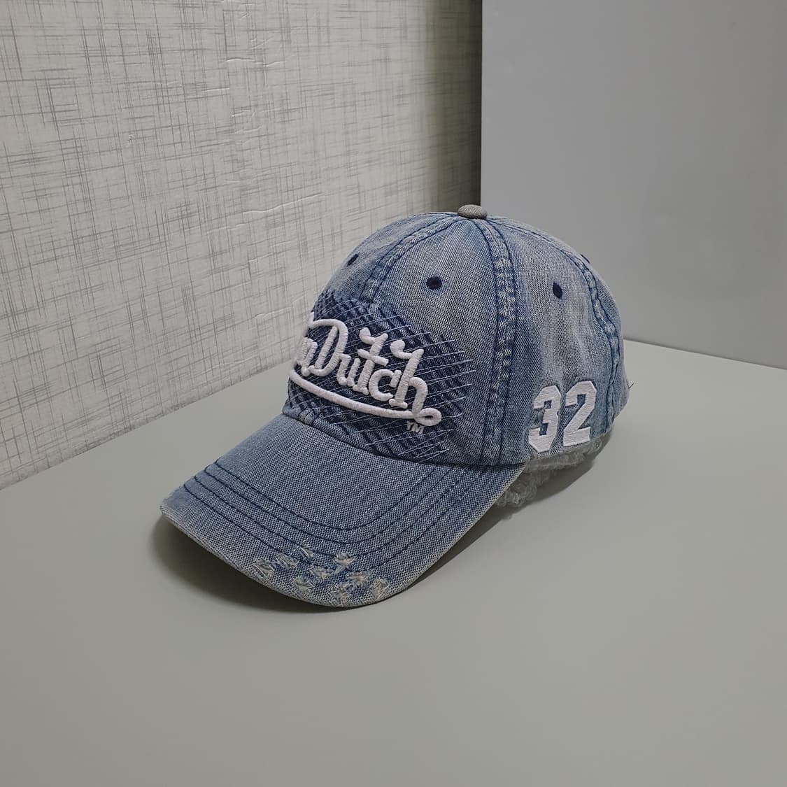 Von Dutch 본더치 그런지 데님 워싱 데미지 볼캡 모자 Y2K 상품이미지2