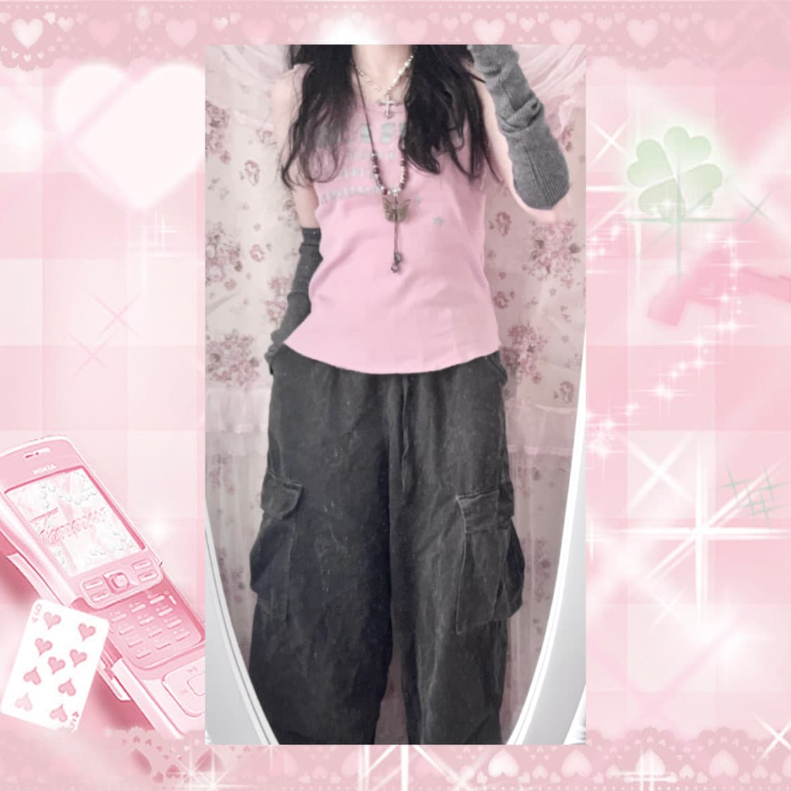Vintage y2k pink sleeveless 상품이미지1