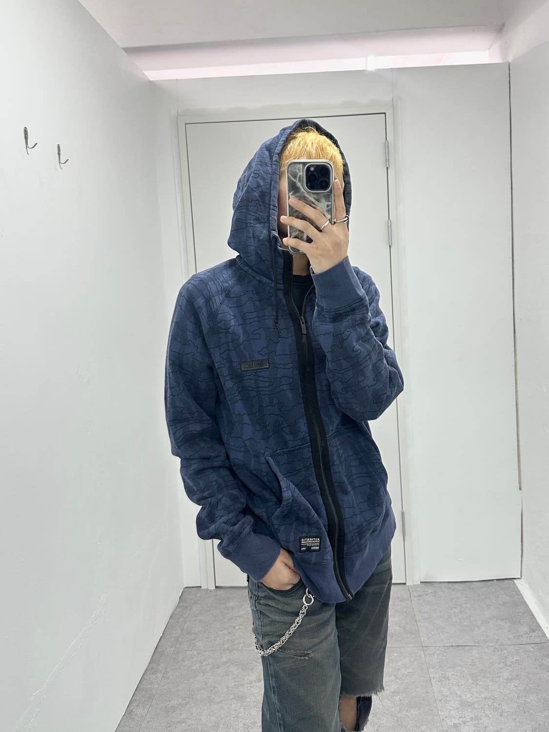 00s NIKE FC y2k grunge pattern hood 상품이미지1