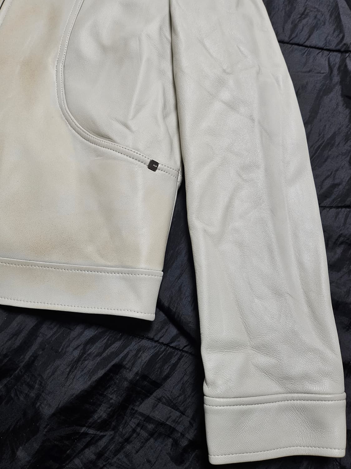 Leather 아이보리 양가죽 레더 자켓 상품이미지3