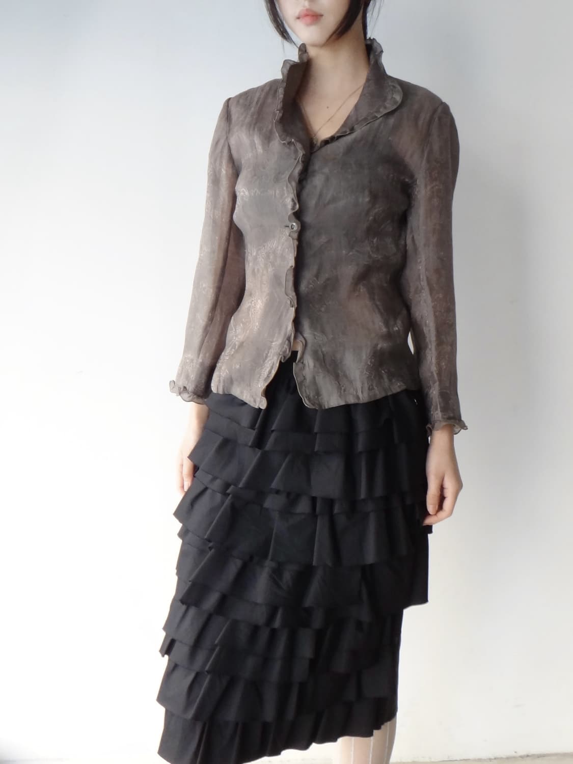 Paisley queen blouse / khaki brown 상품이미지6