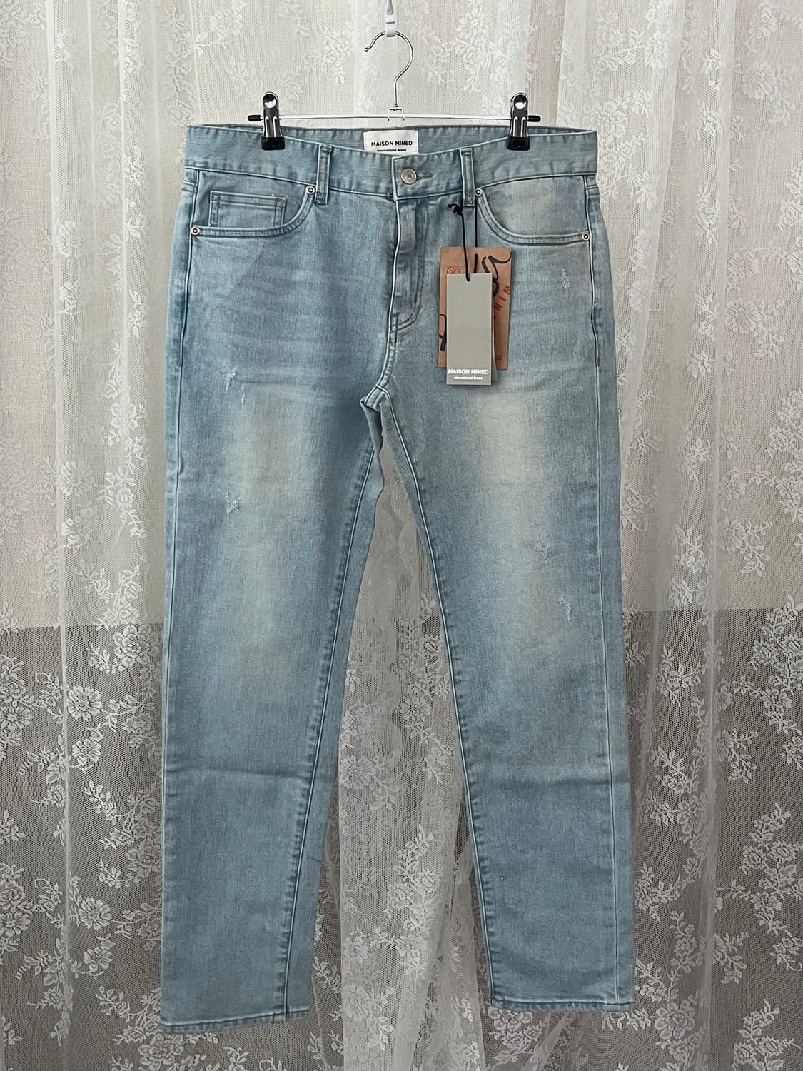 48) 새상품 메종미네드 데님 팬츠 연청 상품이미지1