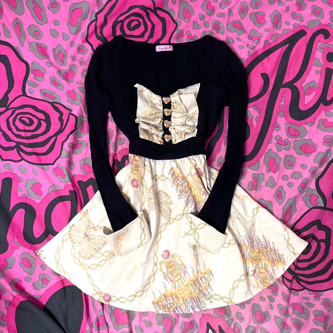 MA*RS마즈 하트 금장 샹들리에 원피스 히메오네갸루 핀터109일본빈티지 상품이미지1