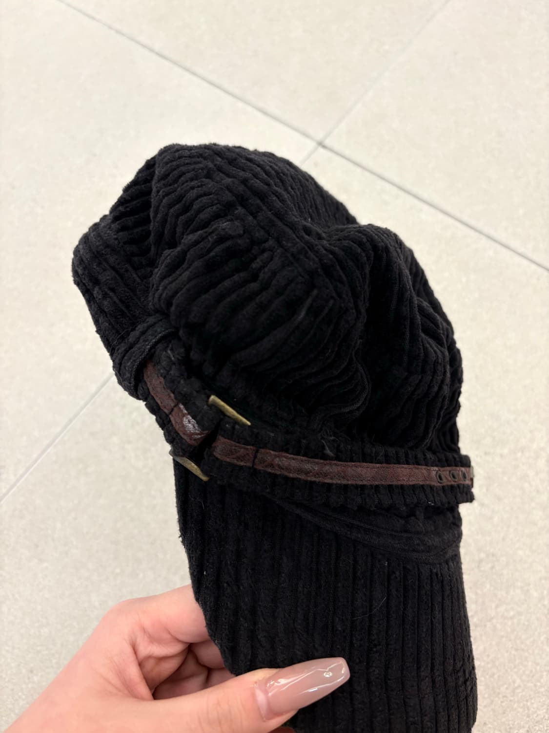 코듀로이 벨트 헌팅캡 상품이미지3