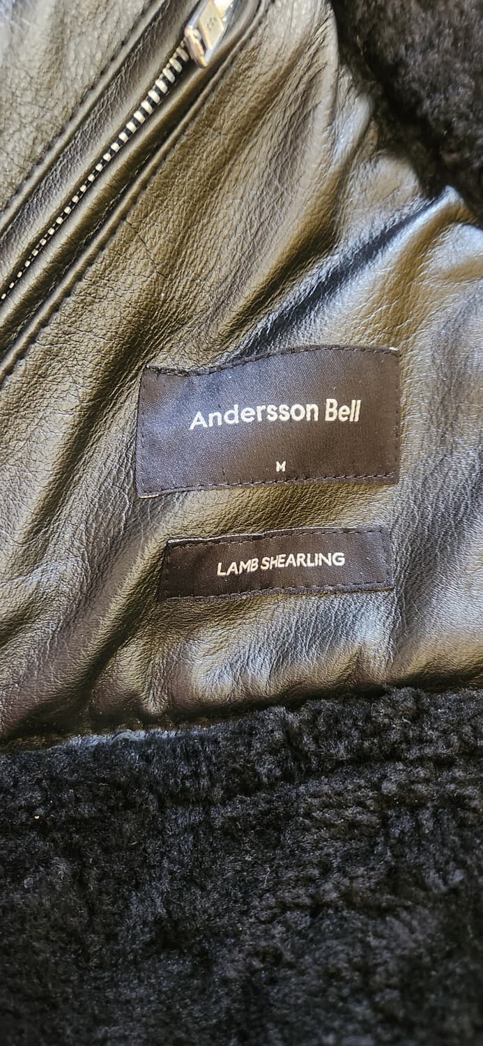블랙 무스탕 양털 가죽 자켓 - 앤더슨벨 상품이미지3