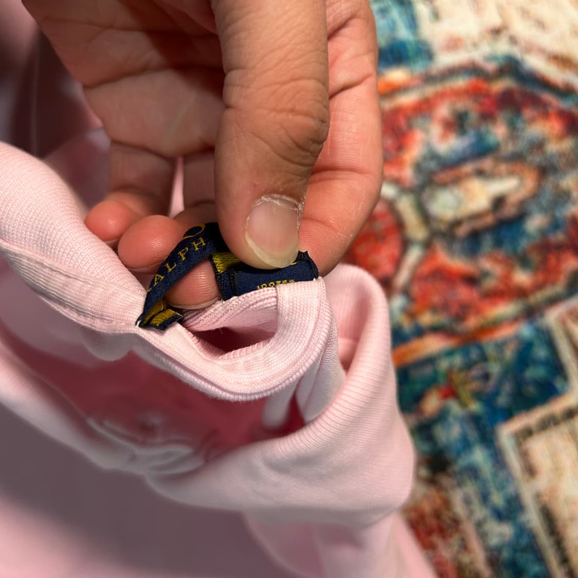 [XL] 폴로 랄프로렌 포니로고 핑크 카라 반팔 상품이미지5