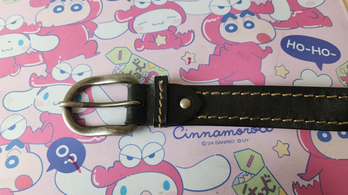 통가죽 벨트 블랙 스티치 빈티지 스타일 상품이미지3