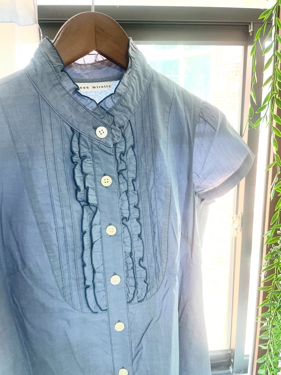 JP vintage blue frill op 상품이미지2