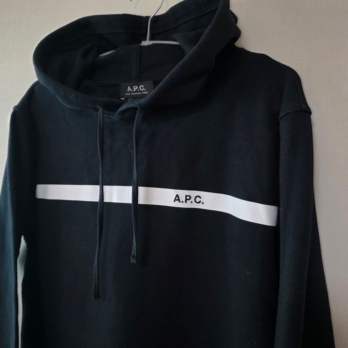 A.P.C. 아페쎄 로고 포인트 블랙 후드티 S 상품이미지3
