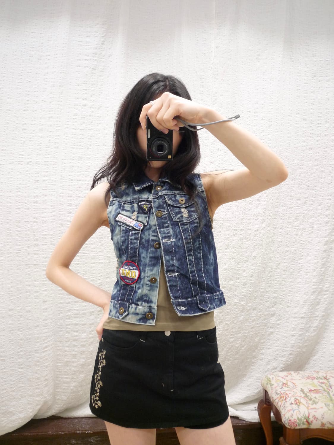 retro denim vest 상품이미지1
