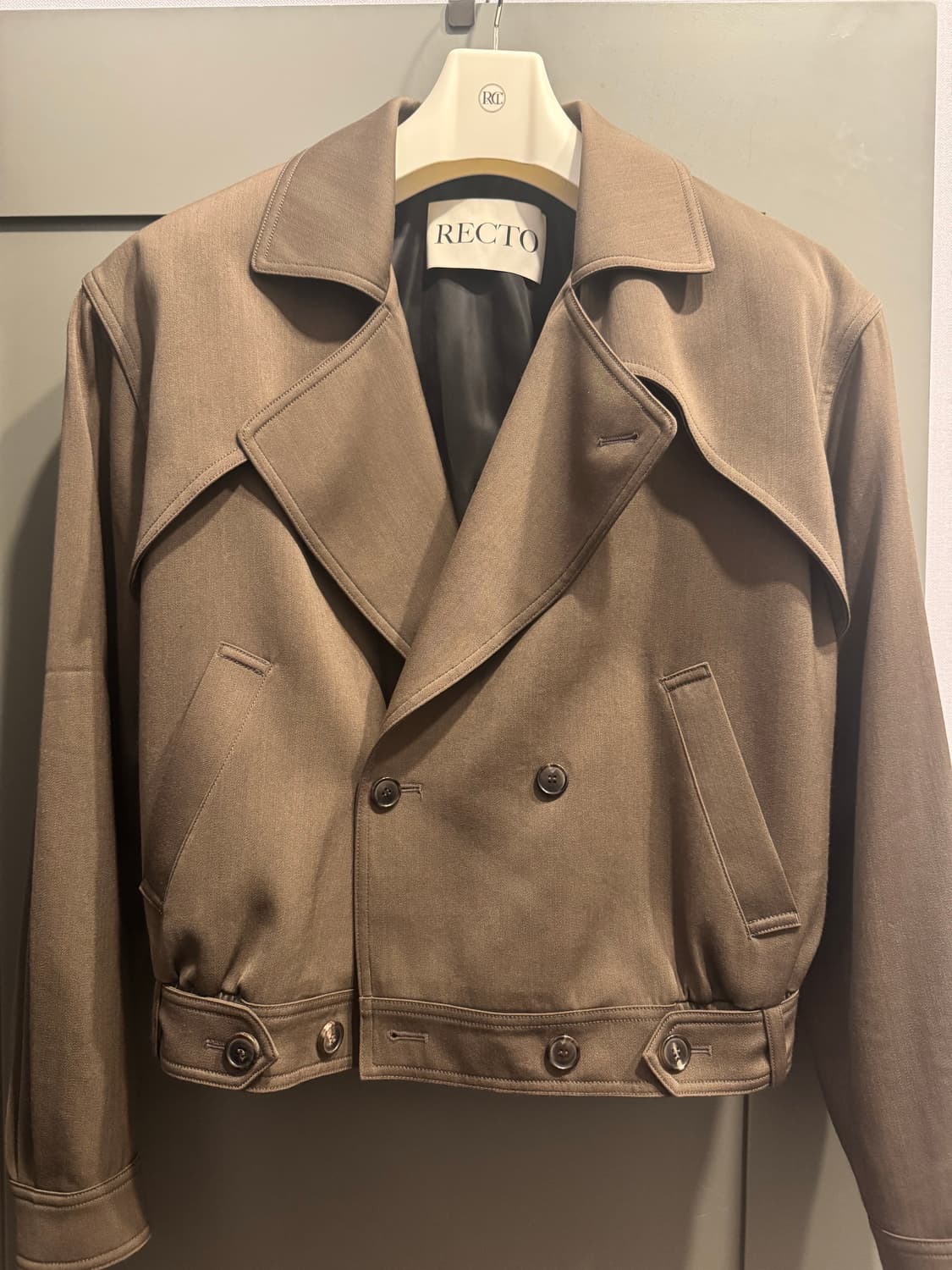 렉토 25fw 트렌치 디테일 울 점퍼 s size 상품이미지2