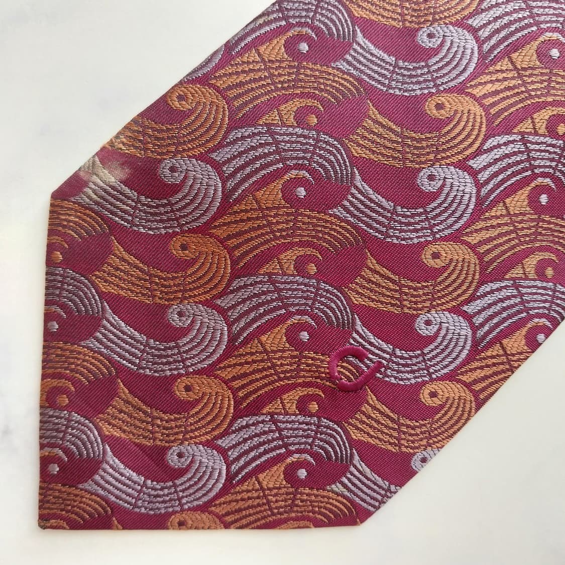 샤를주르당 실크 와인 패턴 넥타이 9.5cm A~B등급 K2372
 상품이미지5