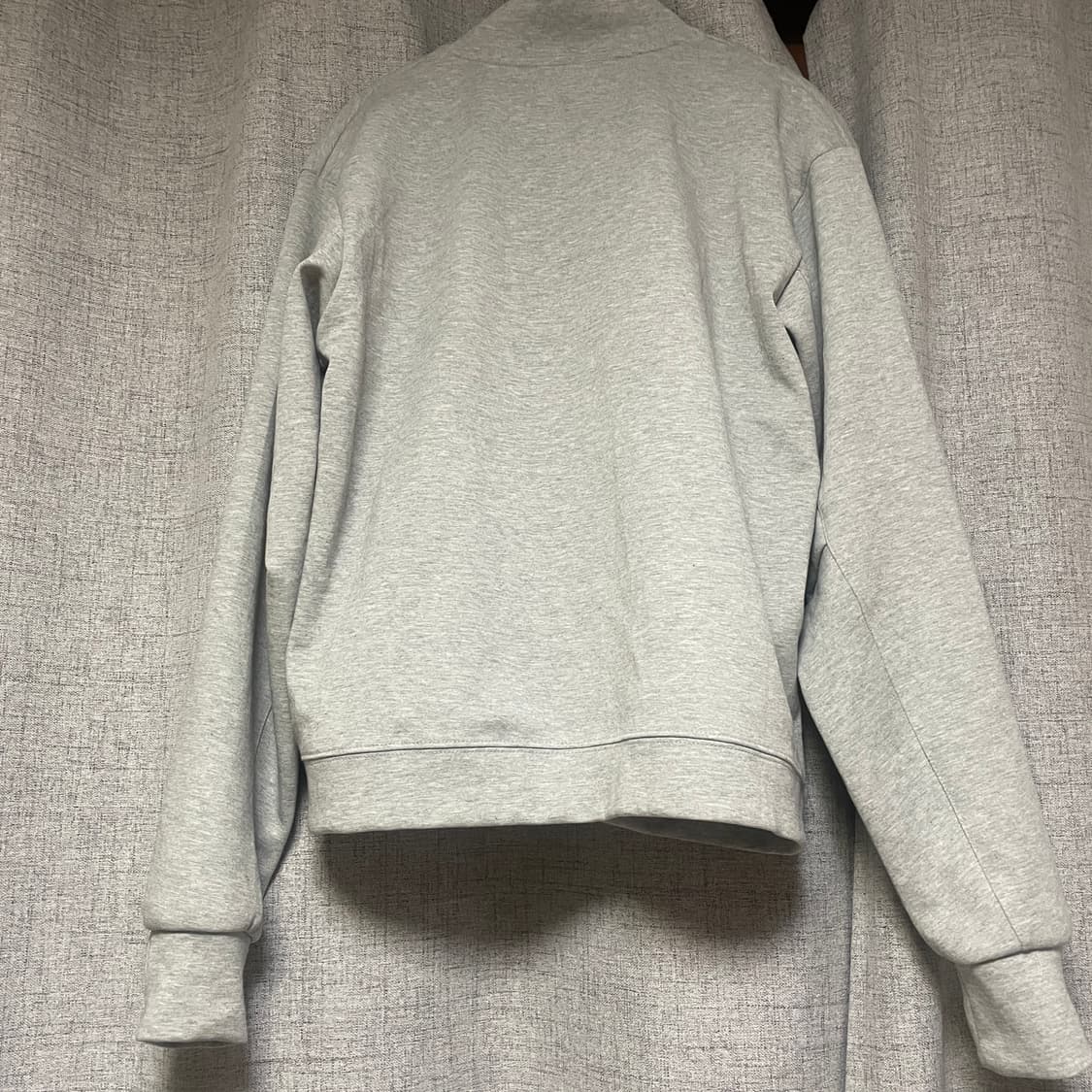 [S] 제로 풀 집 핑거 홀 스웨트 셔츠 멜란지 그레이 상품이미지3
