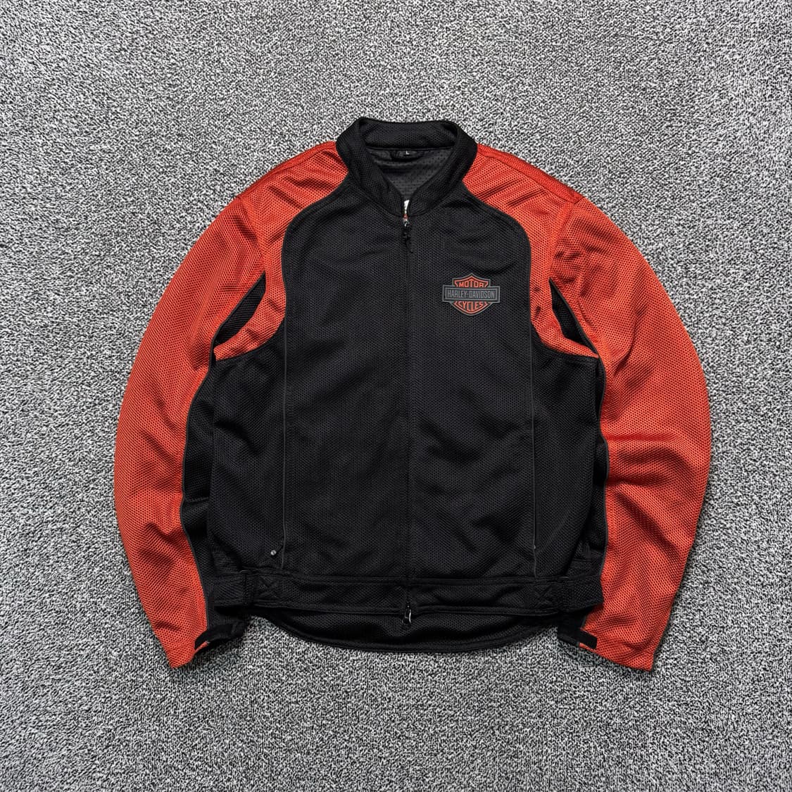 Name : 할리데이비슨 후면 빅로고 블랙 오렌지 매쉬 레이싱 자켓 :) 상품이미지2