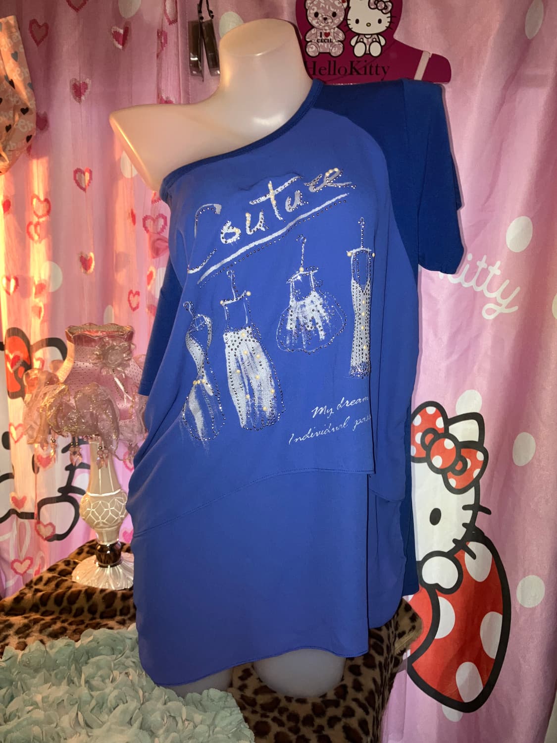 jpn 블루 큐빅 미니 원피스 상품이미지1