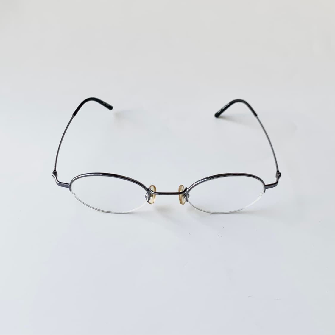 757 데드스탁 실버 반무테 라운드 오벌 빈티지안경 상품이미지2