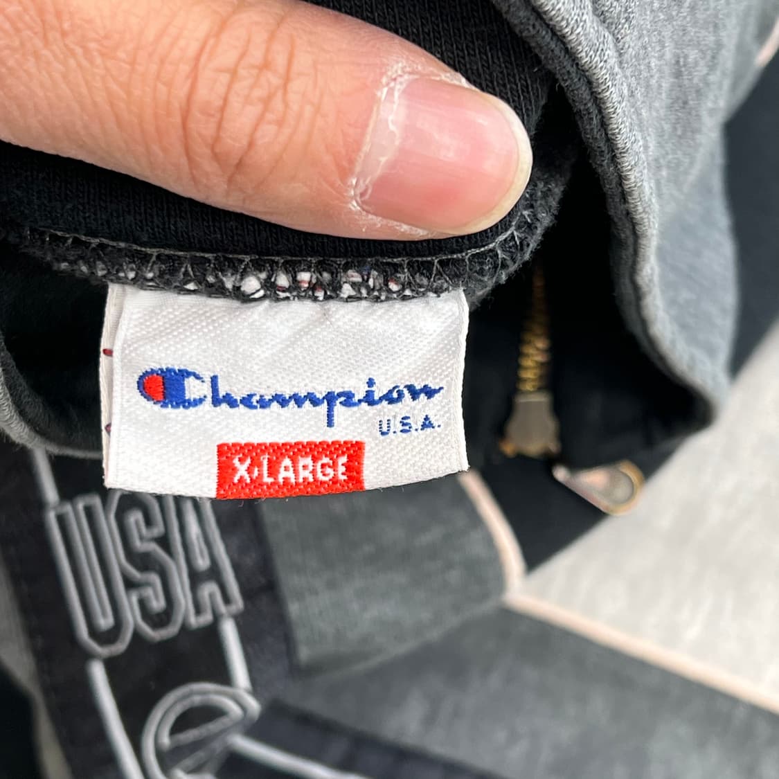 USA 챔피온 배색 하프 집업 맨투맨 r3274 상품이미지6