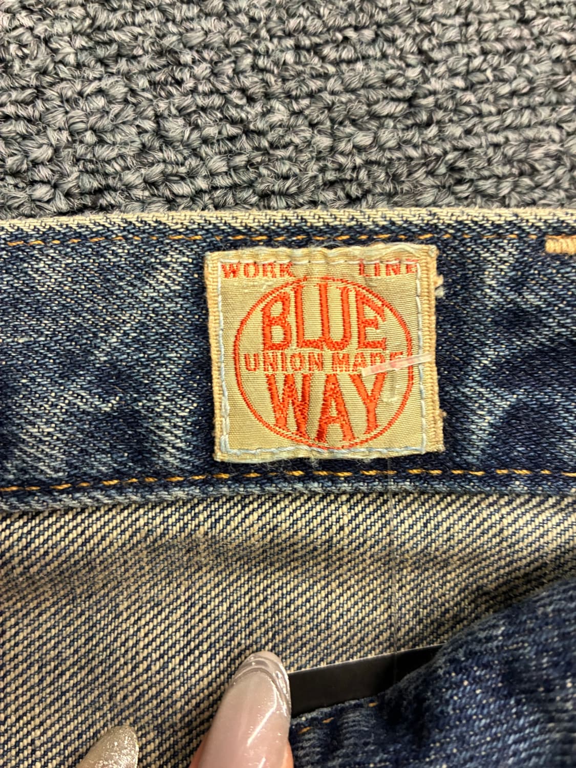 S)Blue Way 빈티지 하이웨스트 워싱 카고 데님팬츠 상품이미지4