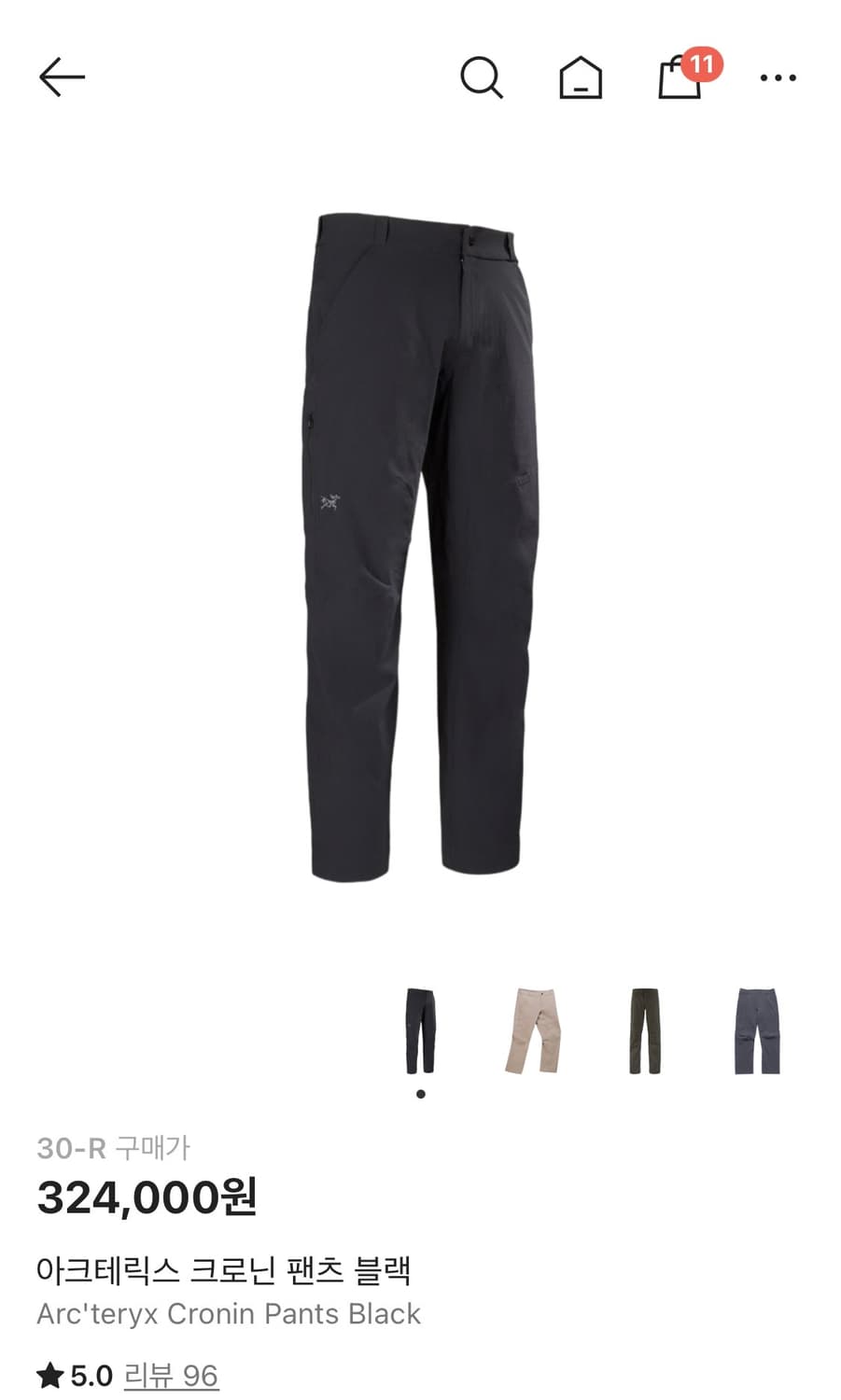 아크테릭스 크로닌 팬츠 블랙 30-R 상품이미지1