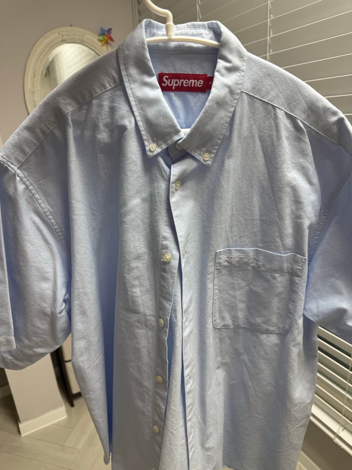 슈프림 반팔셔츠 하늘색 상품이미지1