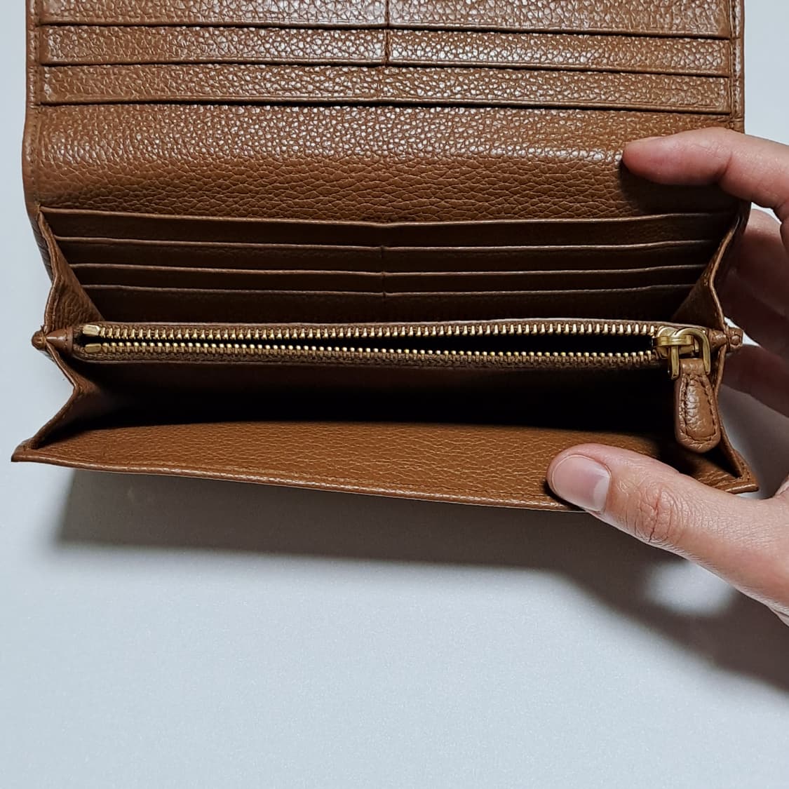 [100%/정품] 프라다 브라운 그레인 레더 장지갑, 프라다장지갑 상품이미지7