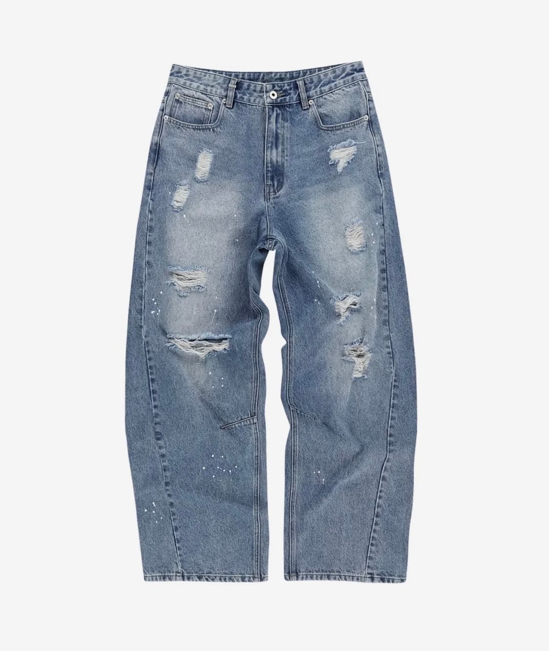 슬로우애시드 디스트로이드 와이드 데님 팬츠 플레어 핏 S 상품이미지1