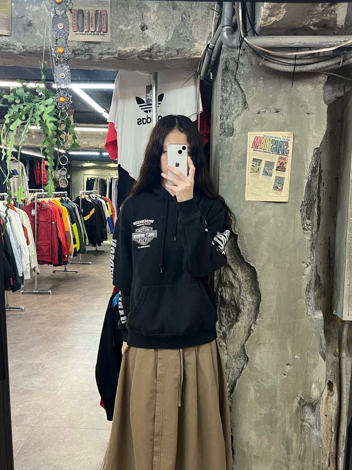 할리데이비슨 프린팅 후드티 블랙 S #csz1752 상품이미지2