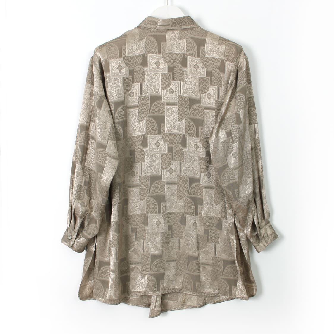 일본 빈티지 플라워 에스닉 패턴 롱 블라우스 상품이미지7