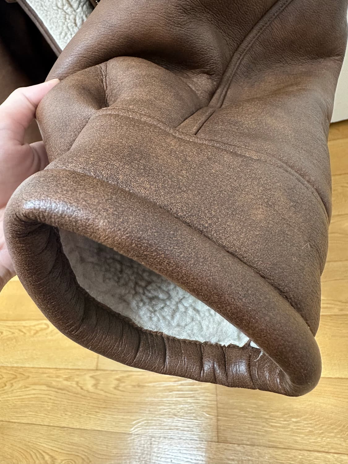 시눈 sinoon 빈티지 무스탕 자켓 브라운 상품이미지3