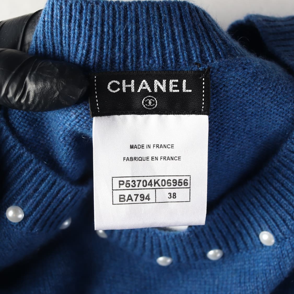 샤넬 캐시미어 블렌드 슬리브리스 원피스 블루 상품이미지3