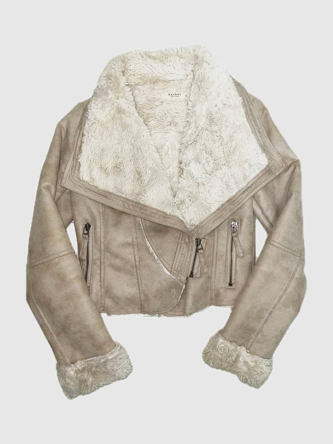 빈티지 퍼 크롭 라이더 무스탕 자켓 갸루 보헤미안 상품이미지1