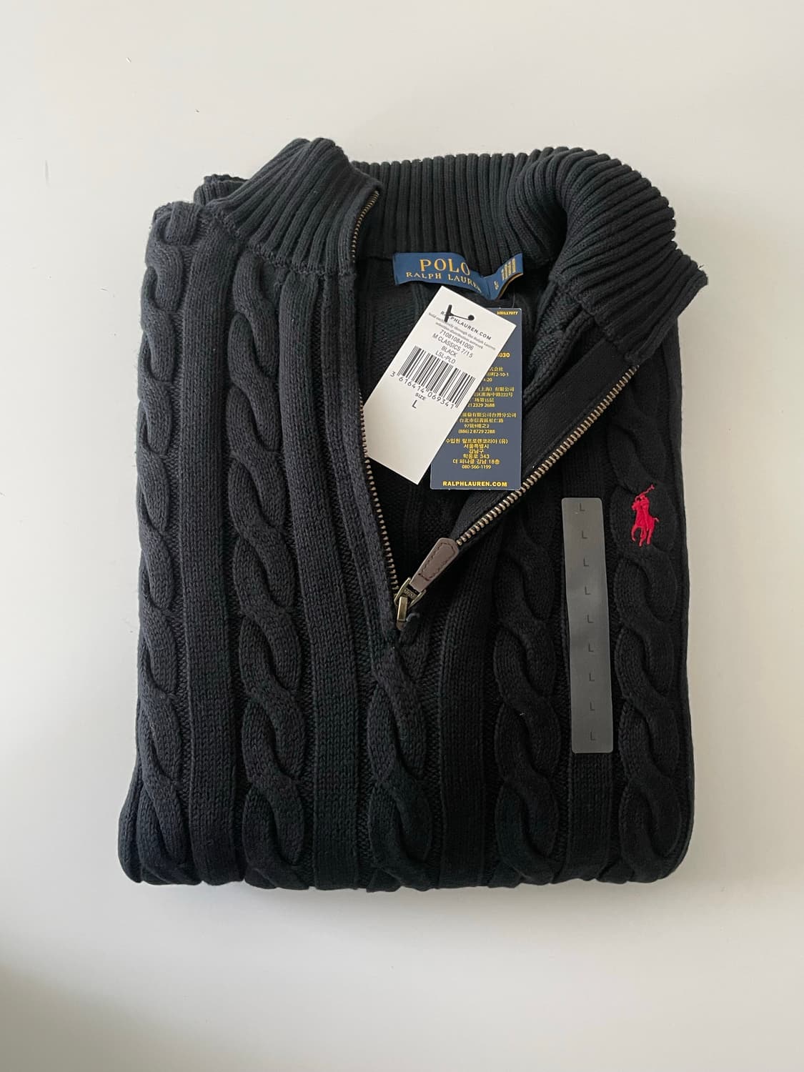 폴로 신형 케이블 니트 반집업 L  상품이미지2