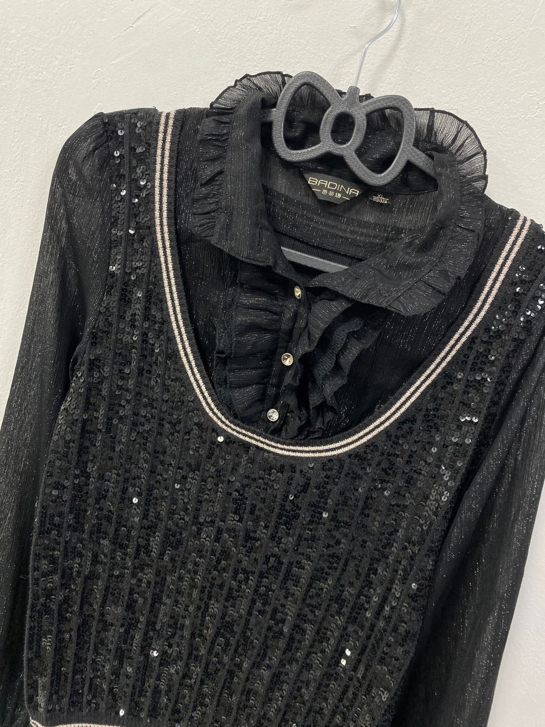 [BADINA] 고딕 레이스 펑크 글리터 블라우스 상품이미지6