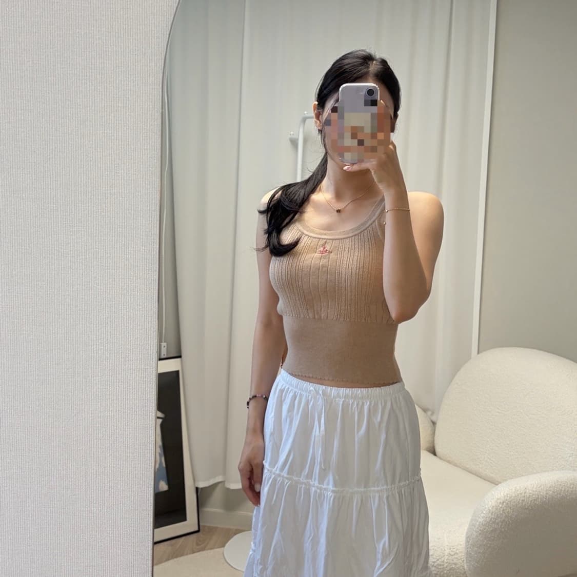 set비비안웨스트우드 레드라벨 코튼 아일렛 가디건 + 캐미솔 상품이미지9