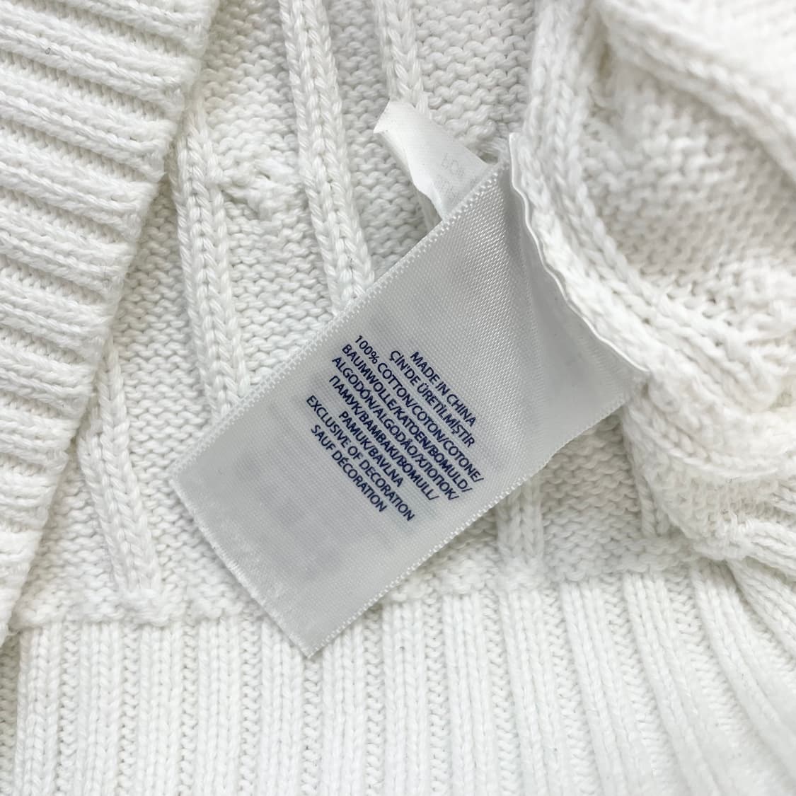 폴로 랄프로렌 포니 로고 케이블 라운드 니트 화이트 상품이미지5