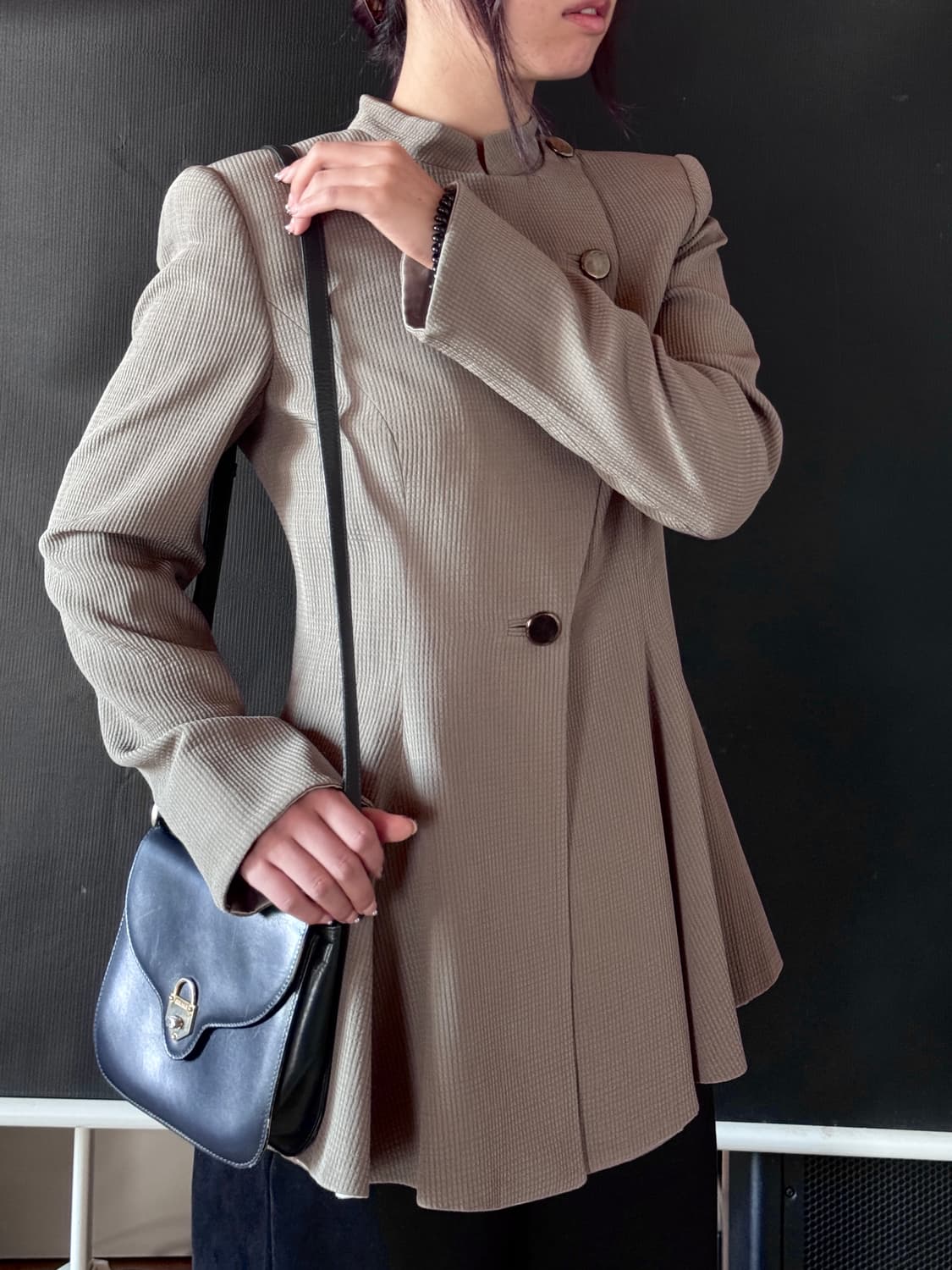 (아카이브)90s 조르지오 아르마니 비대칭 자켓 울 실크 아트피스 상품이미지1