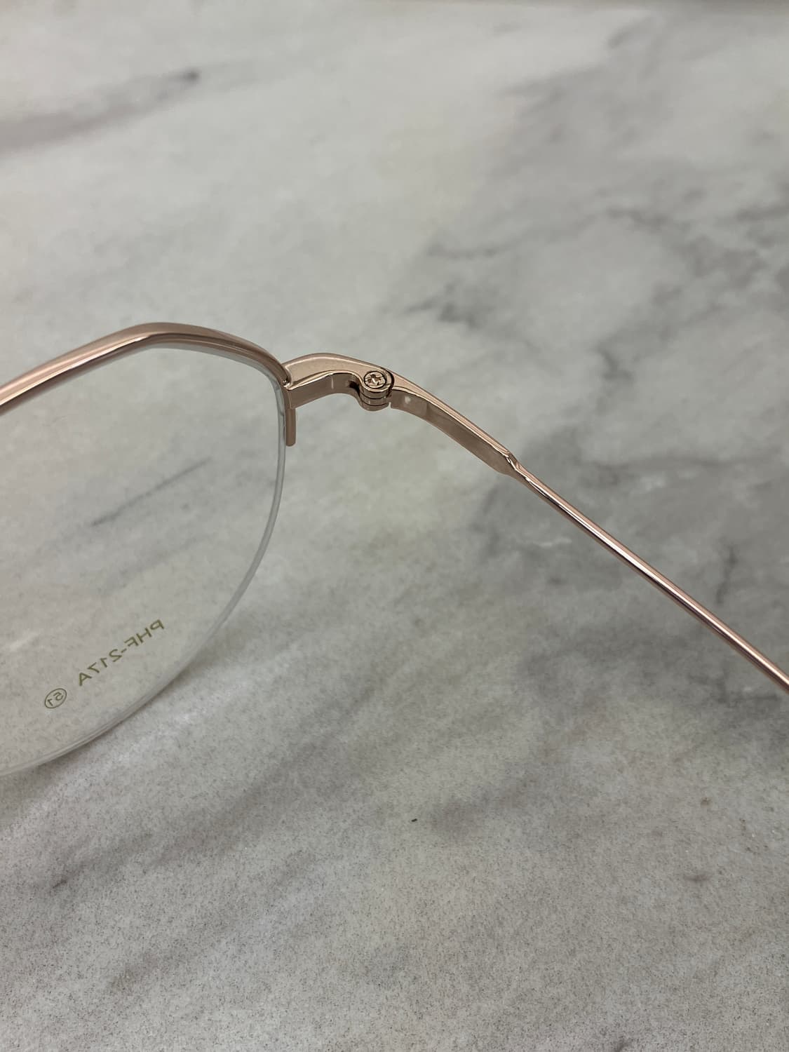 B41 폴 휴먼 Paul Hueman 로즈골드 라운드 반무테 안경 상품이미지3