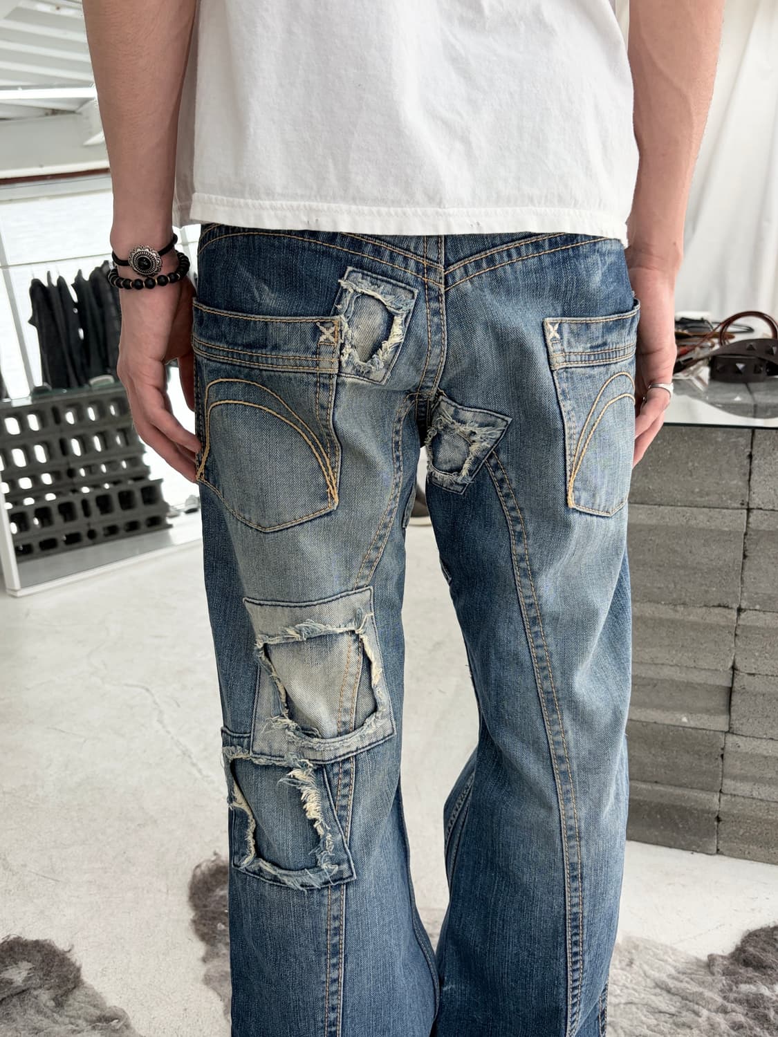 2000‘s vintage 패치 워크 데님 팬츠 상품이미지4