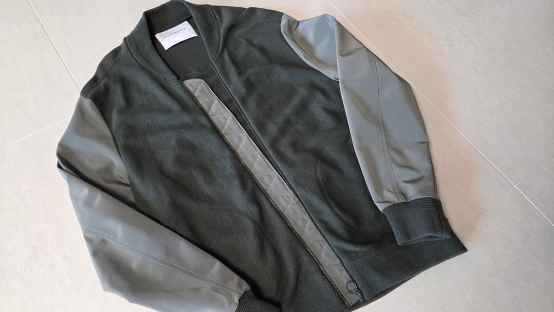 커스텀 멜로우 톤온톤 니트 블루종 점퍼  상품이미지3