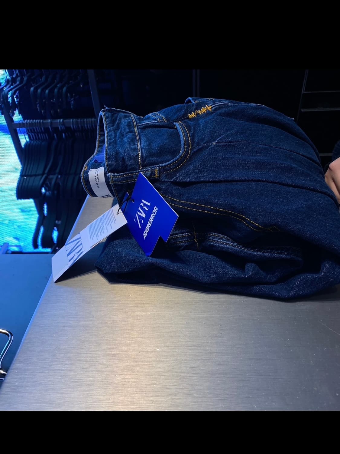 자라 아더에러 와이드 레그 진 블루 상품이미지1