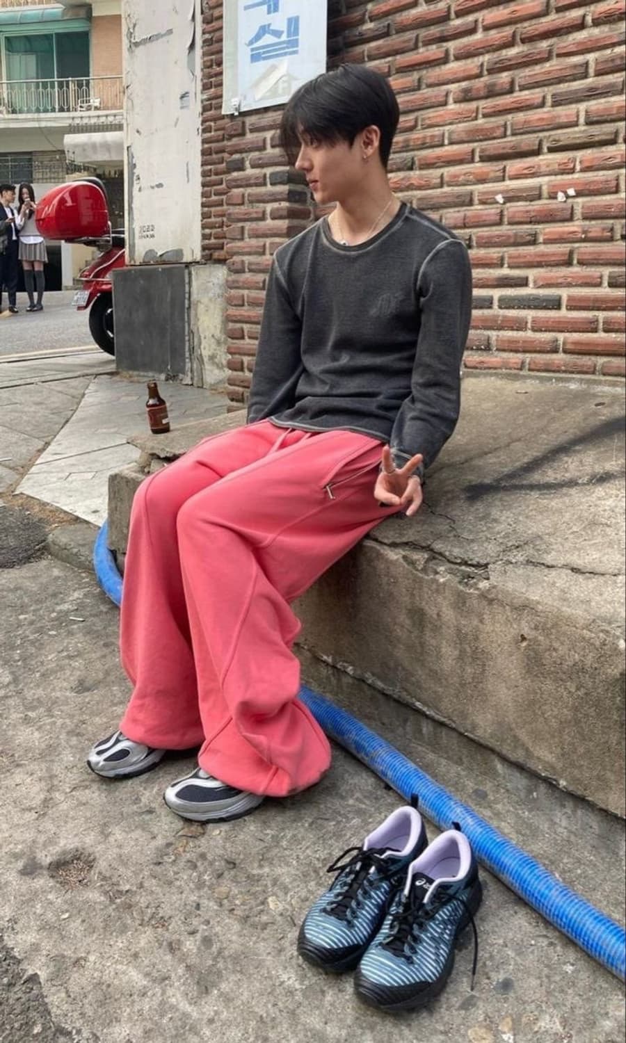 온리스웻팬츠 뉴 벌룬 와이드 스웻팬츠 핑크 트레이닝 바지 상품이미지2