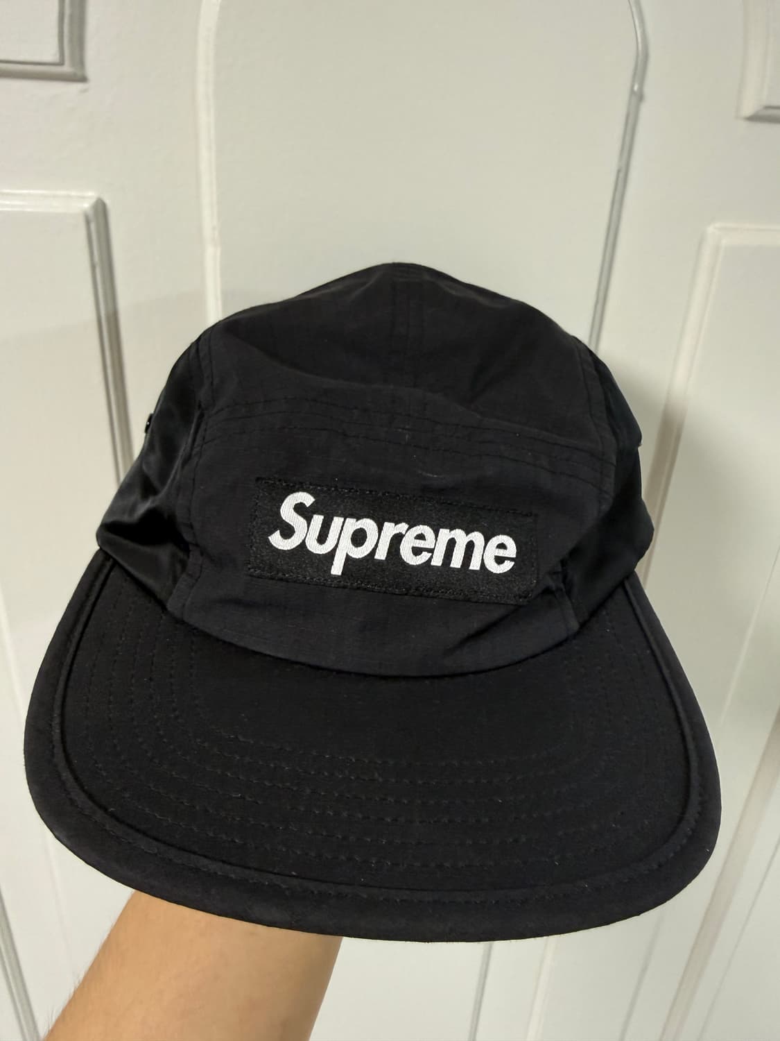 슈프림 캠프캡 블랙 왁스드 립스탑 24fw 상품이미지1