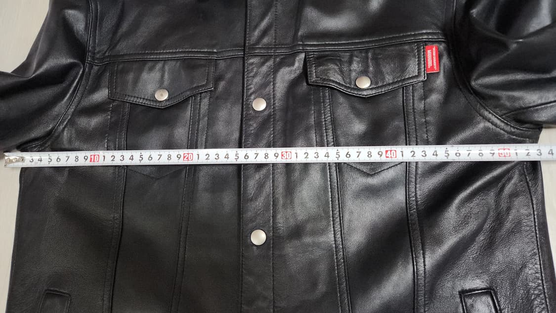 (착샷) 마하그리드 가죽 자켓 트러커 퀼티드 상품이미지6