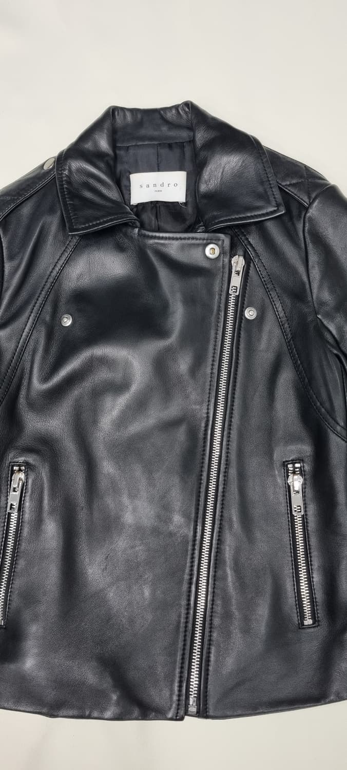 산드로 양가죽 라이더 자켓 1size _ 여성,실측 확인 상품이미지4