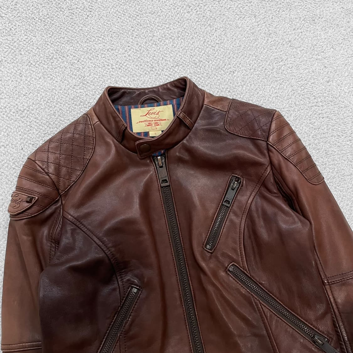 리바이스 우먼스 브라운 가죽 자켓 상품이미지3