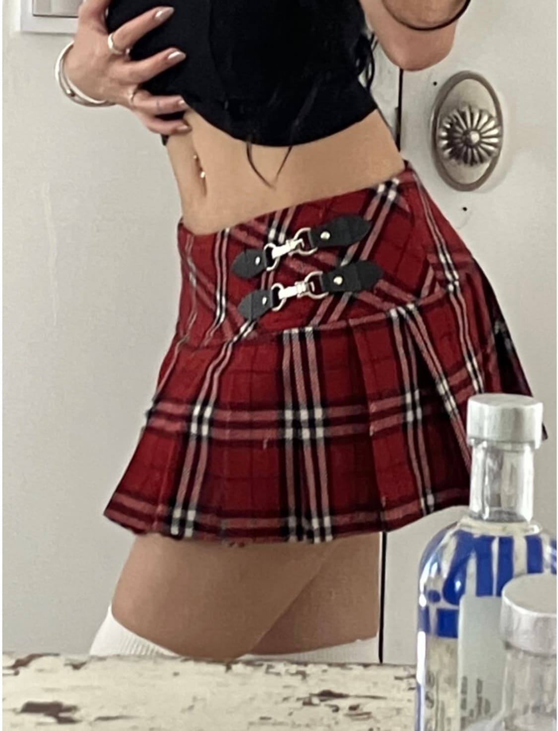 엔젤넘버555 타탄체크 스커트 상품이미지2