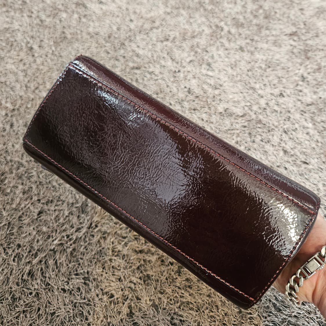 인트랜드 이태리 핸드메이드 글로시 유광 레더 토트백 상품이미지4