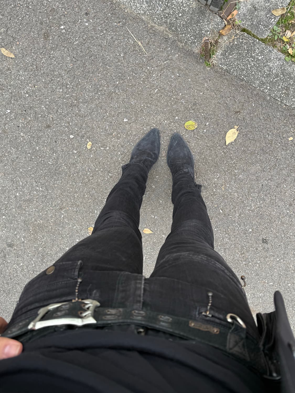 넘버나인 SS05 나이트크롤러 바이커 벨티드 스키니데님 상품이미지3